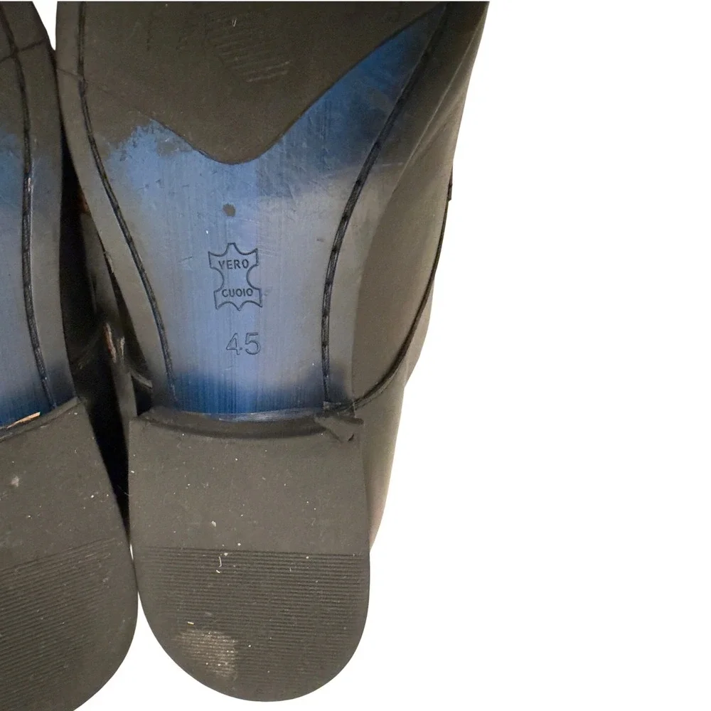 Unbranded Double Monk Strap Dress Shoes Mens 45 Black Excellent Leather Loafers